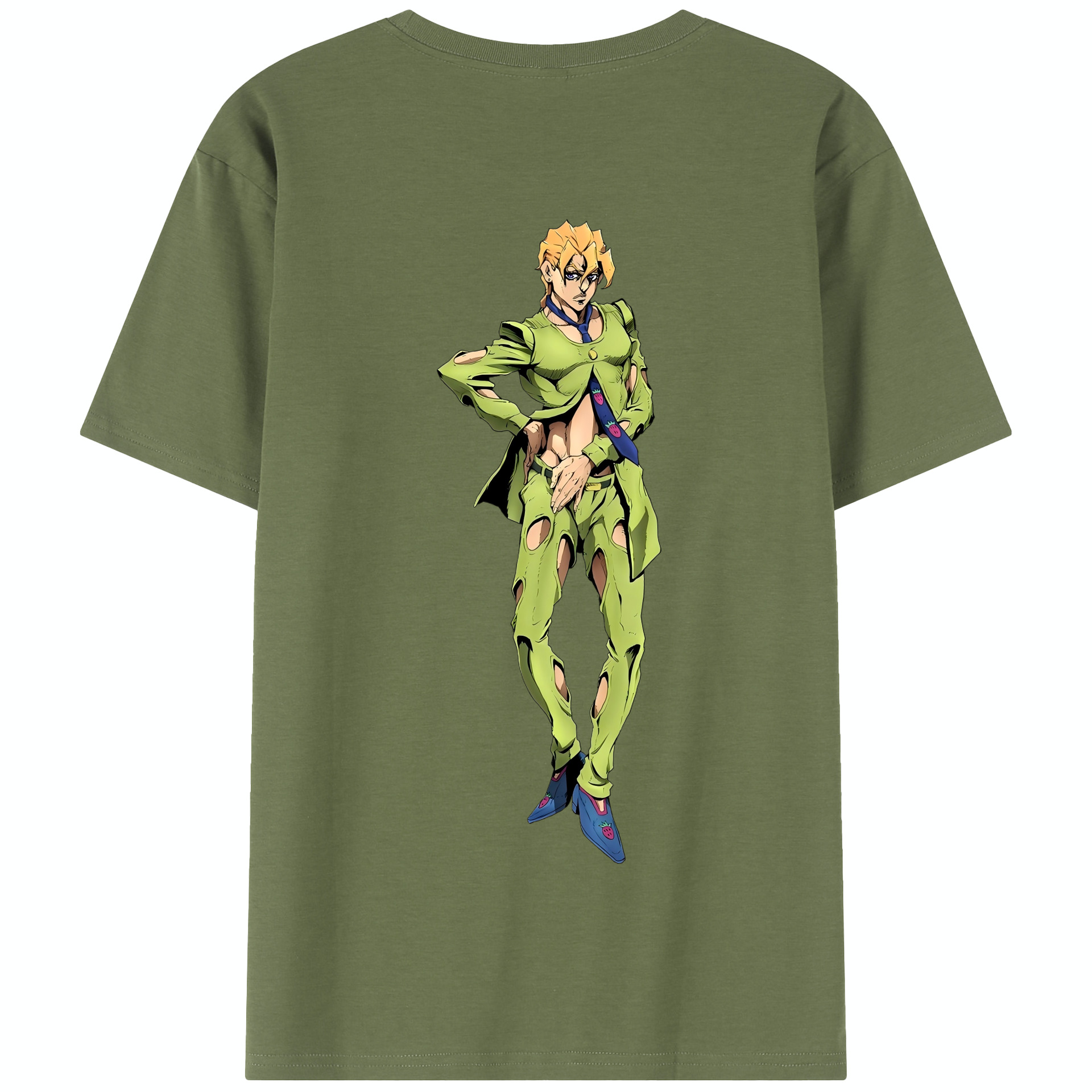 （画像用） ジョジョの奇妙な冒険 パンナコッタ?フー JoJo's Bizarre Adventure Pannacotta Fugo 綿100％半袖Tシャツ（背面プリント）